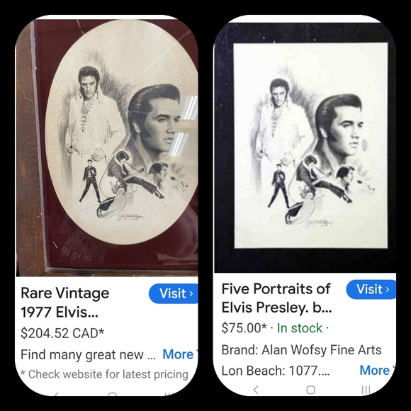 Rare '77 Elvis Presley 5 image Signed &Sketch by Glen Fortune Banse +mount/frame - Picture 15 of 16